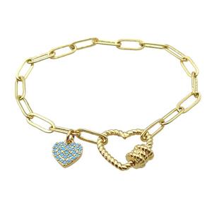 copper bracelet, gold plated, approx 4x11mm, 18cm length [FD10694]