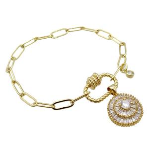 copper bracelet, gold plated, approx 4x11mm, 18cm length [FD10727]