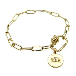 copper bracelet, gold plated, approx 4x11mm, 18cm length [FD10747]