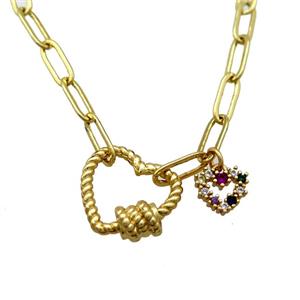 copper necklace, gold plated, approx 4x11mm, 44cm length [FD10776]