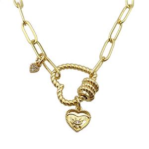 copper necklace, gold plated, approx 4x11mm, 44cm length [FD10779]