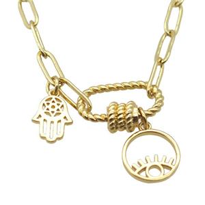 copper necklace, gold plated, approx 4x11mm, 44cm length [FD10804]