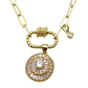 copper necklace, gold plated, approx 4x11mm, 44cm length [FD10820]