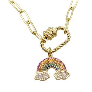 copper necklace, gold plated, approx 4x11mm, 44cm length [FD10831]