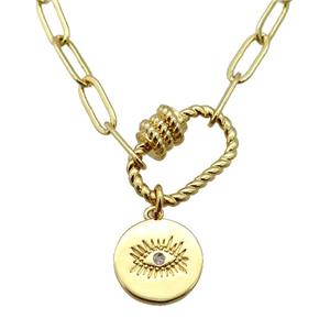 copper necklace, gold plated, approx 4x11mm, 44cm length [FD10840]