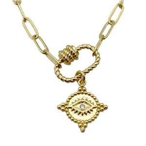 copper necklace, gold plated, approx 4x11mm, 44cm length [FD10845]