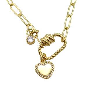 copper necklace, gold plated, approx 4x11mm, 44cm length [FD10847]