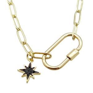 copper necklace, gold plated, approx 4x11mm, 44cm length [FD10849]