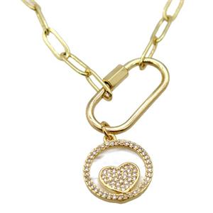 copper necklace, gold plated, approx 4x11mm, 44cm length [FD10851]