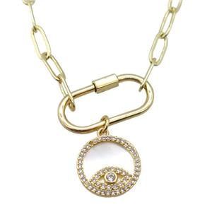 copper necklace, gold plated, approx 4x11mm, 44cm length [FD10852]