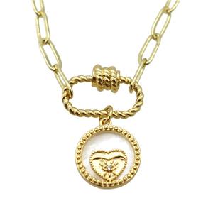 copper necklace, gold plated, approx 4x11mm, 44cm length [FD10859]
