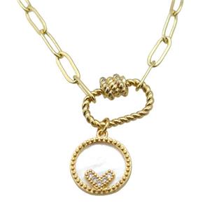 copper necklace, gold plated, approx 4x11mm, 44cm length [FD10863]