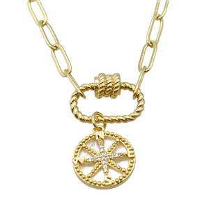 copper necklace, gold plated, approx 4x11mm, 44cm length [FD10864]