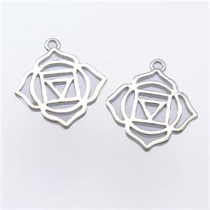 copper pendant, platinum plated, unfade, approx 15mm [FD10868]