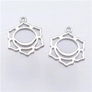 copper pendant, platinum plated, unfade, approx 14mm [FD10870]