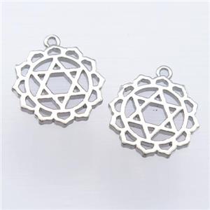 copper pendant, platinum plated, unfade, approx 15mm [FD10871]