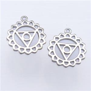 copper pendant, platinum plated, unfade, approx 15mm [FD10873]