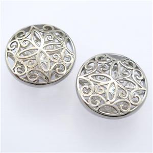 copper pendant, platinum plated, unfade, approx 27mm [FD10879]