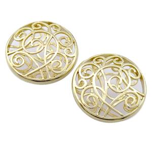 copper pendant, gold plated, unfade, approx 27mm [FD10880]