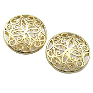 copper pendant, gold plated, unfade, approx 27mm [FD10881]
