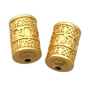 copper tube beads, Buddhist, duck gold, unfade, approx 12-20mm [FD10882]