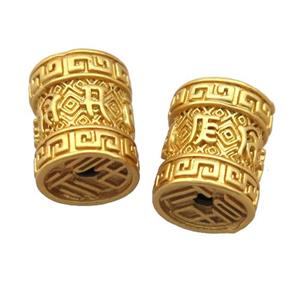copper tube beads, Buddhist, duck gold, unfade, approx 12-15mm [FD10883]