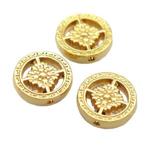 copper circle beads, gold plated, unfade, approx 12mm dia [FD10891]