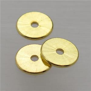 copper spacers heishi beads, disc, gold plated, approx 8mm dia [FD10893-8MM]