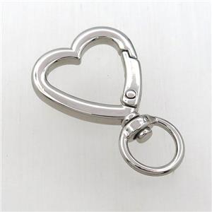 copper keychain clasp, platinum plated, approx 26mm [FD10898]