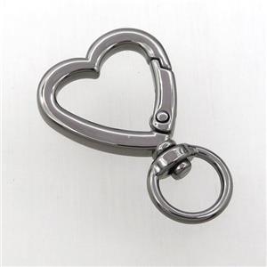 copper keychain clasp, black plated, approx 26mm [FD10899]
