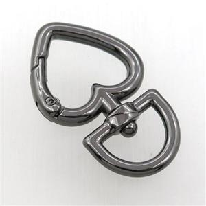copper keychain clasp, black plated, approx 26mm [FD10904]