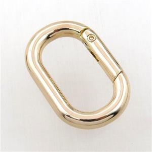 copper keychain clasp, oval, gold plated, approx 20-30mm [FD10908]