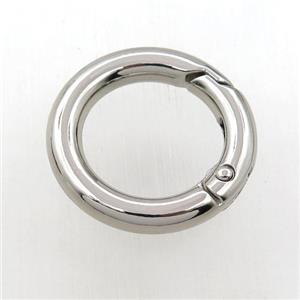 copper keychain clasp, platinum plated, approx 24mm dia [FD10909-24MM]