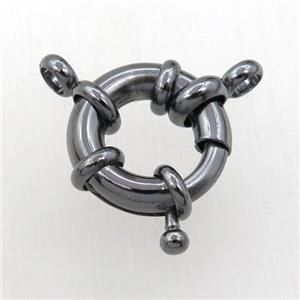 copper clasp, black gunmetal plated, approx 15mm dia [FD10912-15MM]