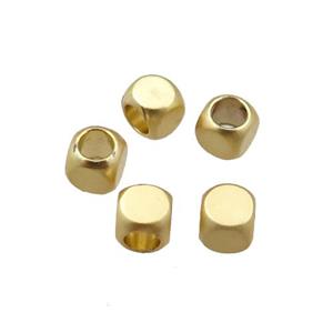 copper cube beads, unfaded, duck-gold, approx 4mm [FD10925-4MM]