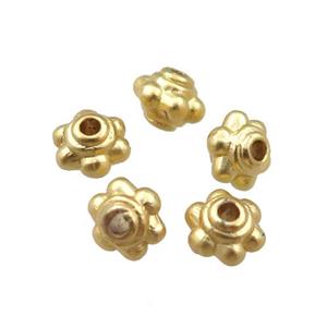 copper daisy beads, unfaded, duck-gold, approx 5mm [FD10926]