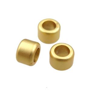 copper rondelles beads with large hole, unfaded, duck-gold, approx 5x7mm, 4mm hole [FD10929]