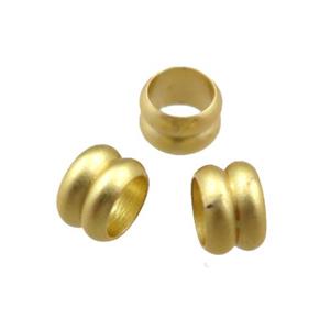copper rondelle beads with large hole, unfaded, duck-gold, approx 4x6mm, 4mm hole [FD10931]
