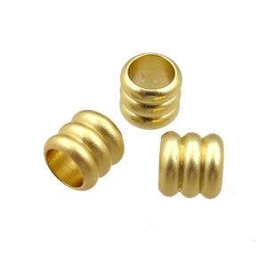 copper rondelle beads with large hole, unfaded, duck-gold, approx 5.5x6mm, 4mm hole [FD10932]