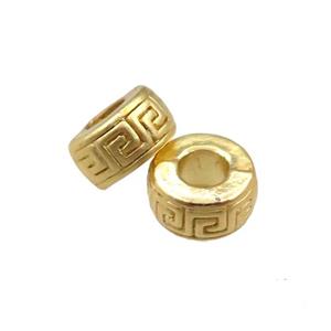 copper rondelle beads with large hole, unfaded, duck-gold, approx 6.5mm, 3mm hole [FD10934]