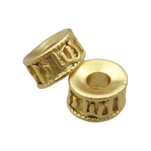 copper rondelle beads with large hole, unfaded, duck-gold, approx 9mm, 3mm hole [FD10936]