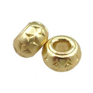 copper rondelle beads with large hole, unfaded, duck-gold, approx 10mm, 4mm hole [FD10937]