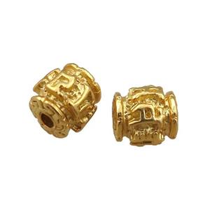 copper tube beads, unfaded, duck-gold, approx 8mm [FD10939]