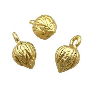 copper lotus pendant, unfaded, duck-gold, approx 7-10mm [FD10949]