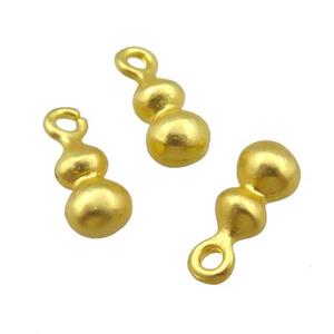 copper gourd pendant, unfaded, duck-gold, approx 6-14mm [FD10951]