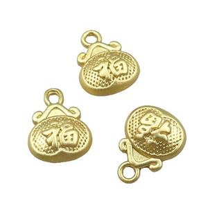 copper lucky bag, unfaded, duck-gold, approx 10-13mm [FD10953]