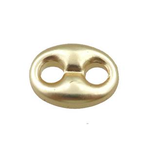 copper pignose oval connector, unfaded, gold plated, approx 11-14mm [FD10957]