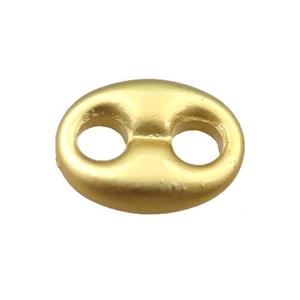 copper pignose oval connector, unfaded, duck-gold, approx 11-14mm [FD10958]