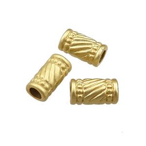 copper tube beads with large hole, unfaded, duck-gold, approx 5-11mm, 3mm hole [FD10959]