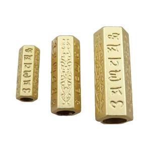 copper tube beads with large hole, unfaded, duck-gold, approx 8-20mm, 5mm hole [FD10963-M]